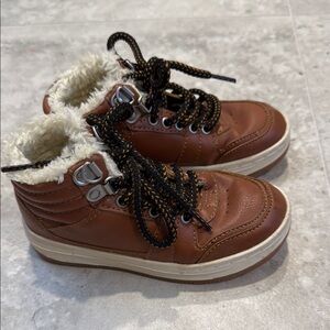 Zara Brown Kids Boots with Faux Fur Lining Size 26/27